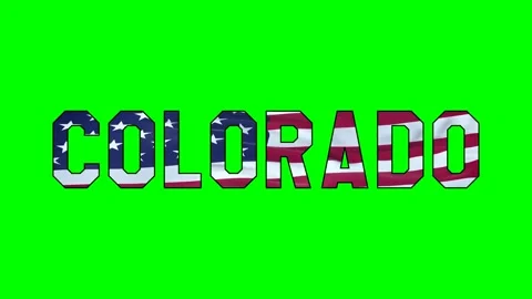 Usa flag inside Colorado text video Stock Footage 307636583