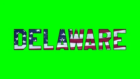 Usa flag inside Delaware text video Stock Footage 307631929
