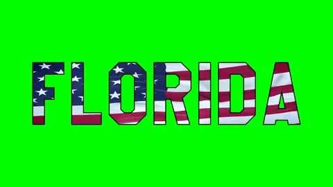 Usa flag inside Florida text video Stock Footage 307631960