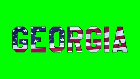 Usa flag inside Georgia text video Stock Footage 307631979
