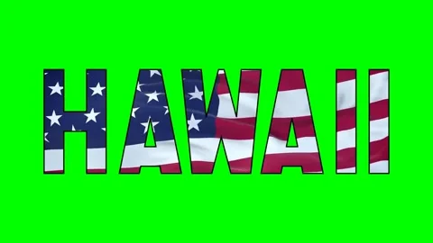 Usa flag inside Hawaii text video Stock Footage 307631970