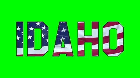 Usa flag inside Idaho text video Stock Footage 307632017
