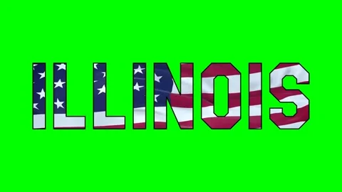 Usa flag inside Illinois text video Stock Footage 307632028
