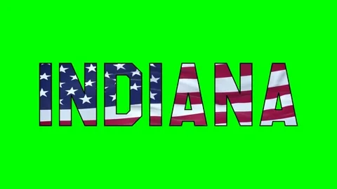 Usa flag inside Indiana text video Stock Footage 307632016