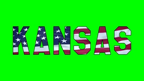 Usa flag inside Kansas text video Stock Footage 307632053