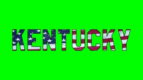Usa flag inside Kentucky text video Stock Footage 307632054