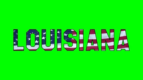 Usa flag inside Louisiana text video Stock Footage 307632062