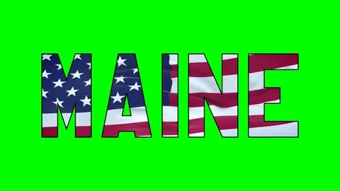 Usa flag inside Maine text video Stock Footage 307632063