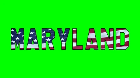 Usa flag inside Maryland text video Stock Footage 307632064