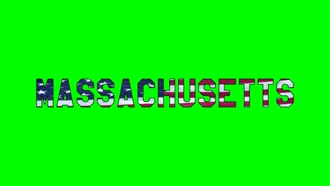 Usa flag inside Massachusetts text video Stock Footage 307632075