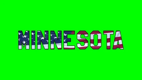 Usa flag inside Minnesota text video Stock Footage 307632084