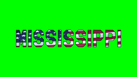 Usa flag inside Mississippi text video Stock Footage 307632086
