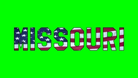 Usa flag inside Missouri text video Stock Footage 307632094