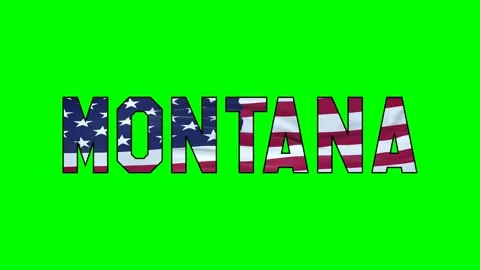 Usa flag inside Montana text video Stock Footage 307632101
