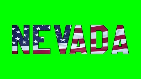 Usa flag inside Nevada text video Stock Footage 307632102