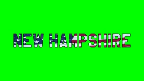 Usa flag inside New Hampshire text video Stock Footage 307632112