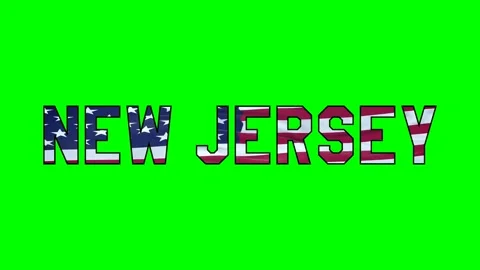 Usa flag inside New Jersey text video Stock Footage 307632109
