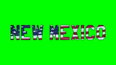 Usa flag inside New Mexico text video Stock Footage 307632140