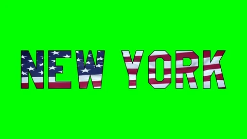 Usa flag inside New york text video Stock Footage 307632142