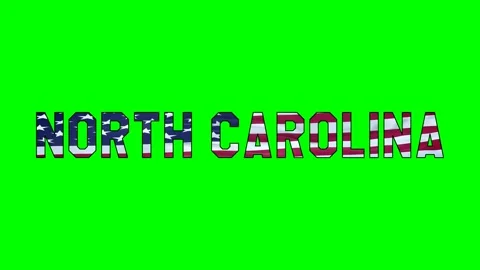 Usa flag inside North Carolina text video Stock Footage 307632144