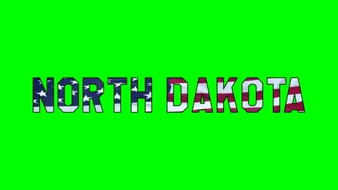 Usa flag inside North Dakota text video Stock Footage 307632214
