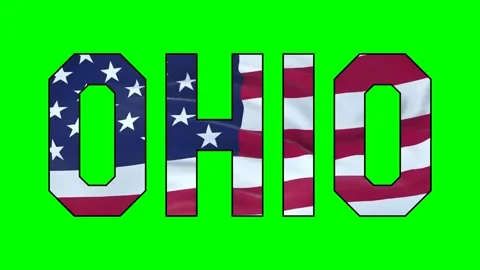 Usa flag inside Ohio text video Stock Footage 307632212