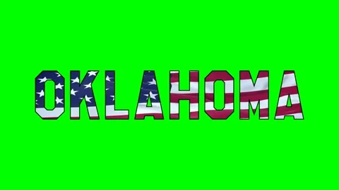 Usa flag inside Oklahoma text video Stock Footage 307632230