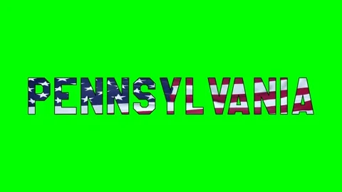 Usa flag inside Pennsylvania text video Stock Footage 307632257