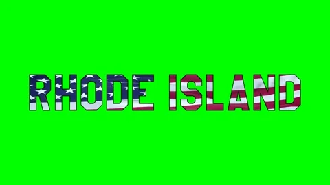 Usa flag inside Rhode Island text video Stock Footage 307632275