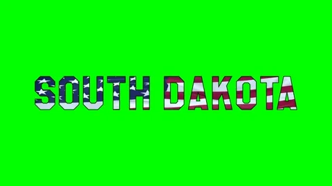 Usa flag inside South Dakota text video Stock Footage 307632305