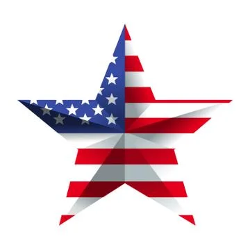 USA flag inside the star Stock Illustration