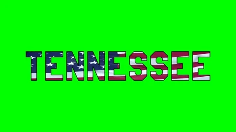 Usa flag inside Tennessee text video Stock Footage 307632319