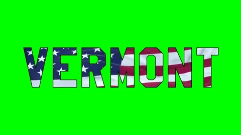 Usa flag inside Vermont text video Stock Footage 307632393