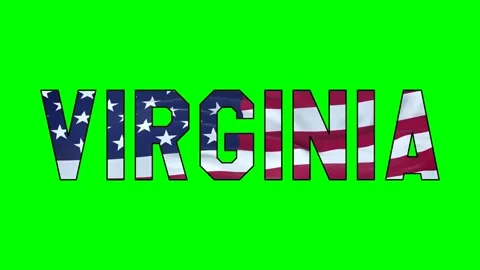 Usa flag inside Virginia text video Stock Footage 307632399