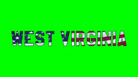 Usa flag inside  West Virginia text video Stock Footage 307632402