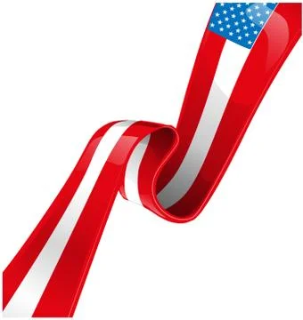 USA flag isolated on white  background Stockillustratie
