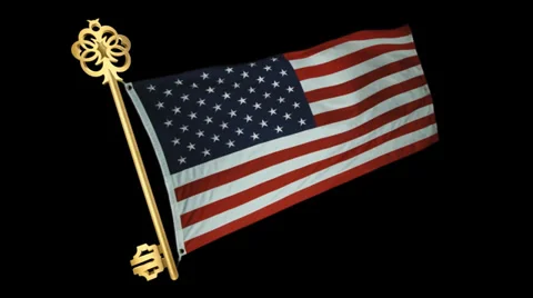 Usa Flag With Key Animation Stock Footage 32754485