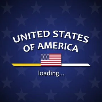USA flag loading bar - tourism banner for travel agencies Stock Illustration