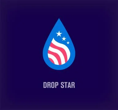 USA flag logo from creative drop form. Stock Illustration