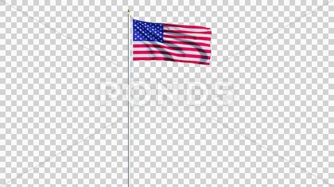 USA flag, long shot, isolated with alpha channel Stock Photos