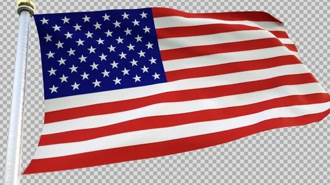 USA FLAG LOOP on Blank BG 動画素材 107989701