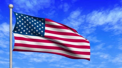 USA flag loop waving Stock Footage 78863212