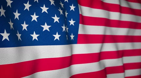 USA flag loop waving on wind Stock Footage 66295388