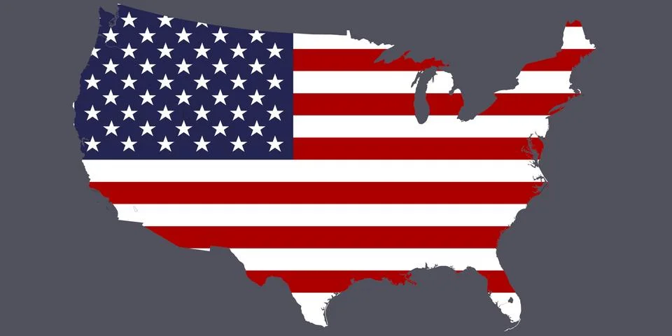 USA Flag Map イラスト素材