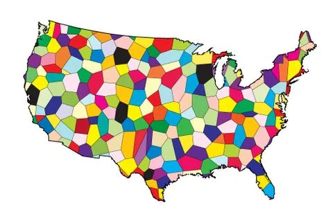 USA Flag Map Patchwork イラスト素材
