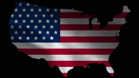 Usa flag map waving independence Stock Footage 236703562