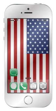 USA Flag Mobile Screen Stock Illustration
