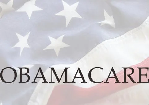 USA flag with Obamacare Stock Illustration