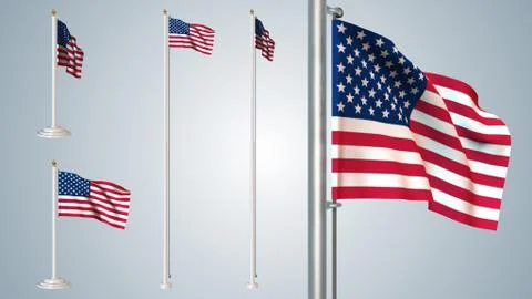 Usa flag pack  5 styles in 1 Stock Illustration