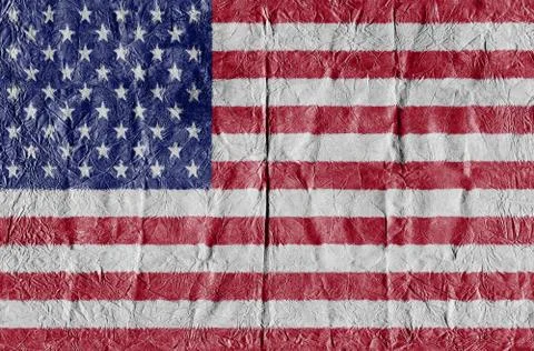 USA flag on a paper in close-up Illustrazione stock